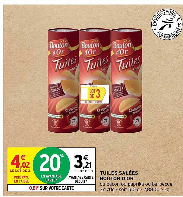 Tuiles Salées Bouton D'or