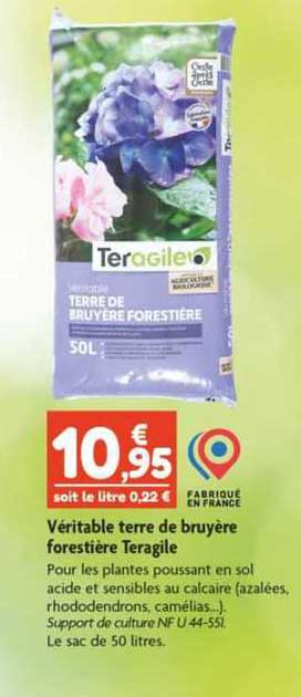 véritable terre de bruyère forestière teragile