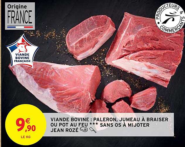 Viande Bovine : Paleron, Jumeau à Braiser Ou Pot Au Feu*** Sans Os à Mijoter