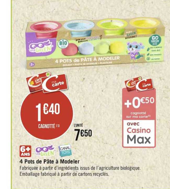 4 pots de pâte à modeler