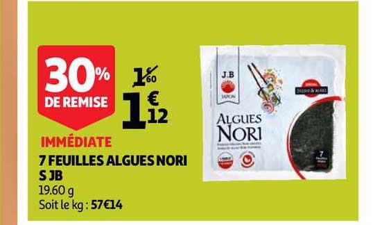 7 feuilles algues nori s jb