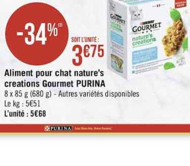 aliment pour chat nature's creations gourmet purina