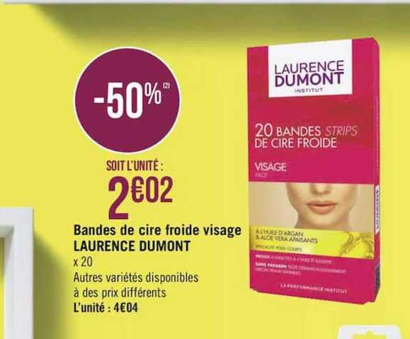 bandes de cire froide visage laurence dumont