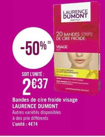 bandes de cire froide visage laurence dumont