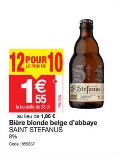 bière blonde belge d'abbaye saint stefanus
