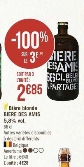 bière blonde bière des amis 5.8% vol. -100% sur le 3e