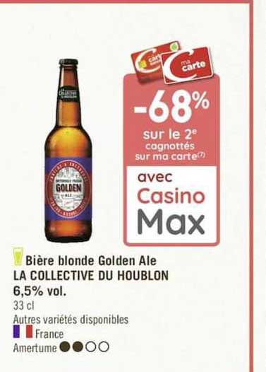 bière blonde golden ale la collective du houblon 6.5% vol.