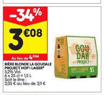 bière blonde la goudale project hop ! lager