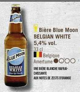 bière blue moon belgian white 5.4% vol.