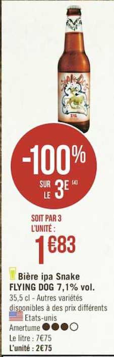 bière ipa snake flying dog 7.1% vol. -100% sur le 3e
