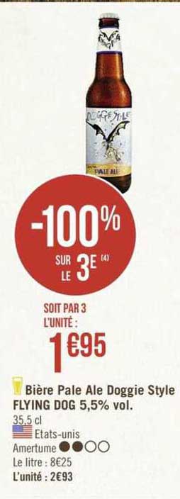 bière pale ale doggie style flying dog 5.5% vol. -100% sur le 3e