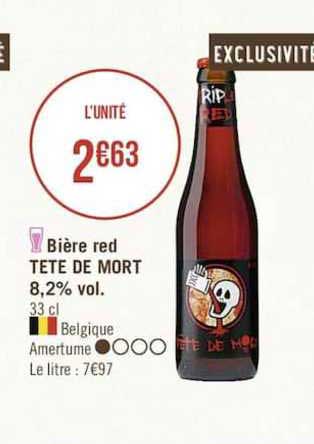 bière red tête de mort 8.2% vol.