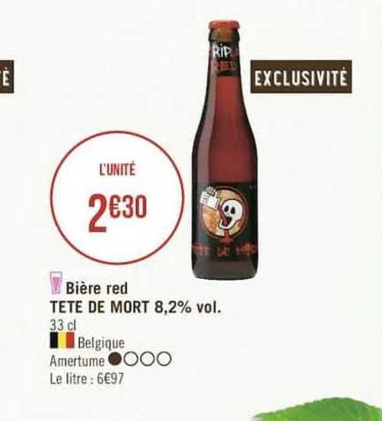 bière red tête de mort 8.2% vol.