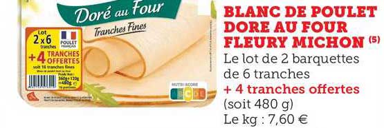 blanc de poulet doré au four fleury michon