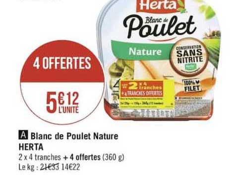 blanc de poulet nature herta 4 offertes