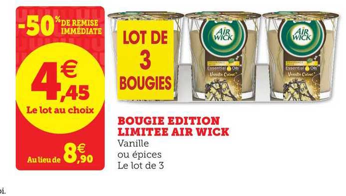 bougie édition limitée air wick -50% de remise immédiate