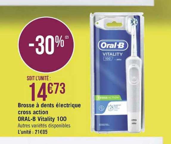 brosse à dents électrique cross action oral b vitality 100