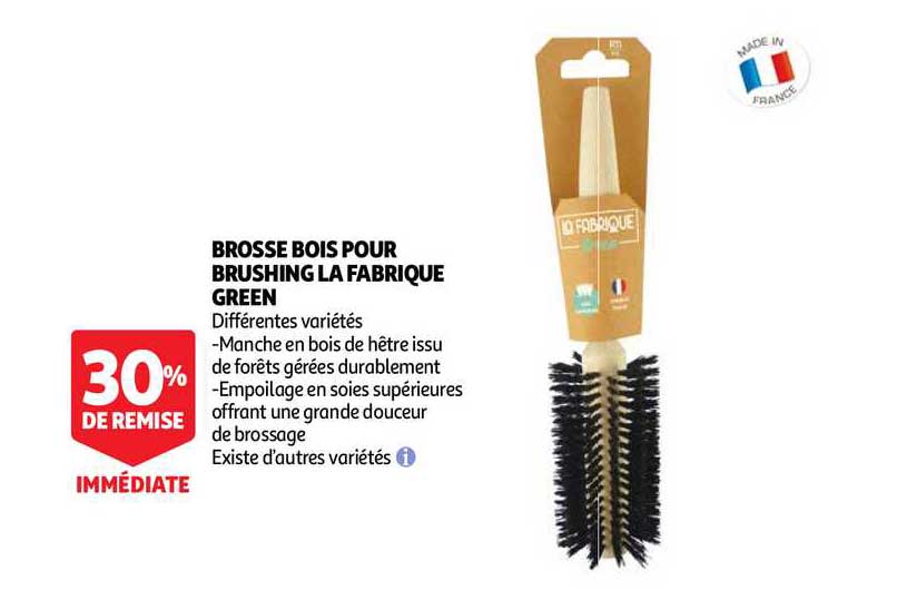 brosse bois pour brushing la fabrique green