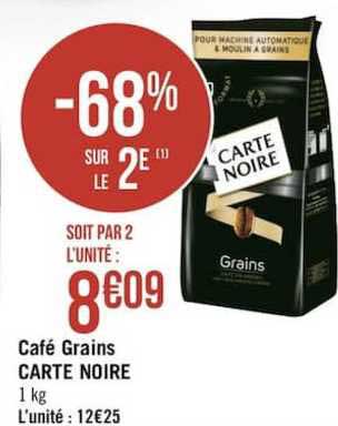 Café Grains Carte Noire -68% Sur Le 2e
