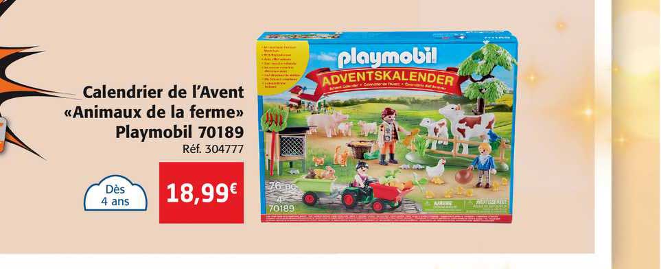 calendrier de l'avent animaux de la ferme playmobil 70189