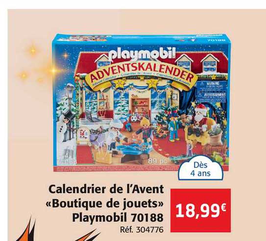 calendrier de l'avent boutique de jouets playmobil 70188