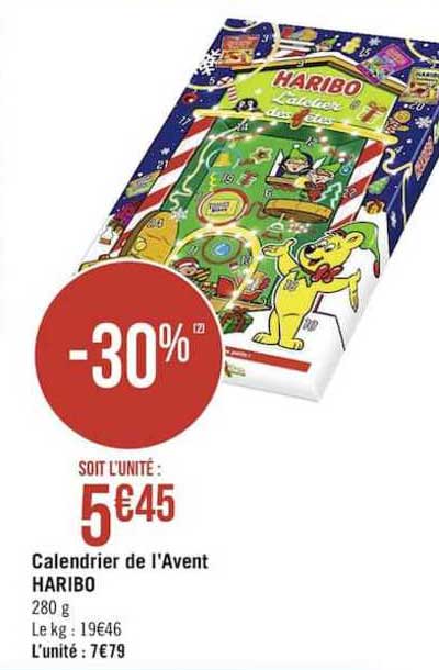 calendrier de l'avent haribo