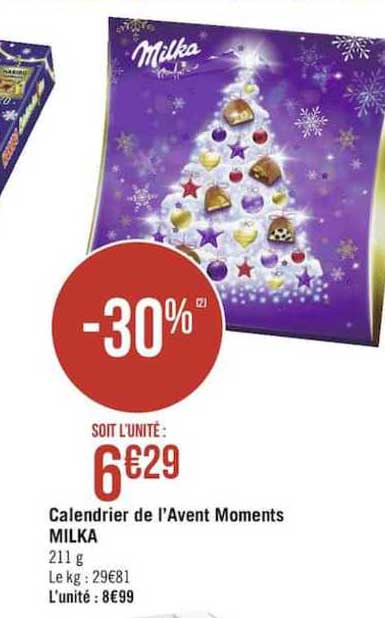 calendrier de l'avent moments milka