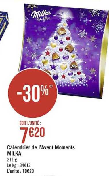 calendrier de l'avent moments milka