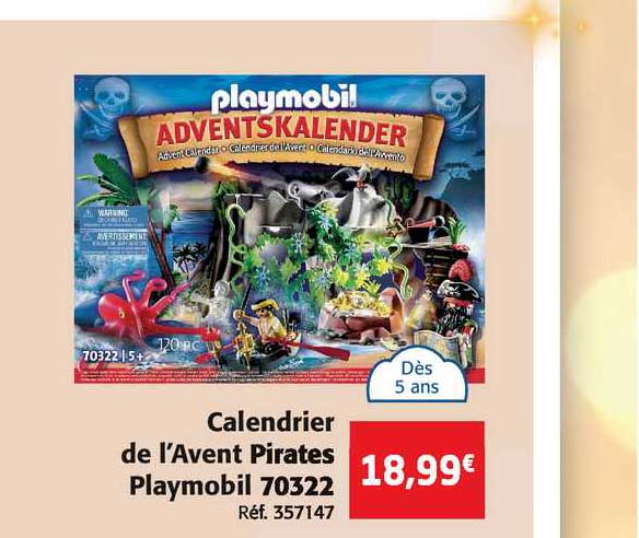 calendrier de l'avent pirates playmobil 70322