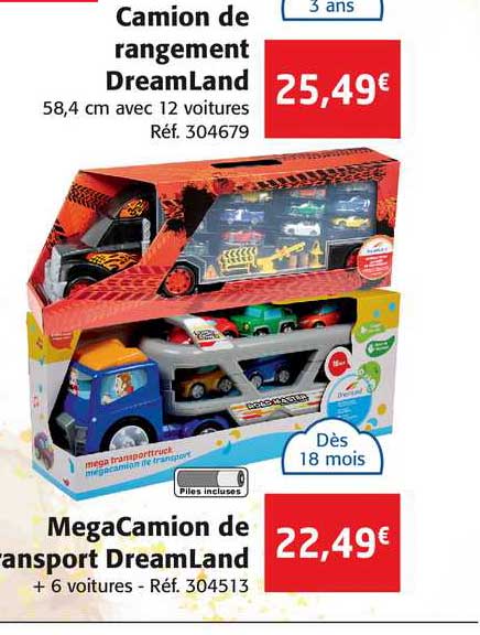 camion de rangement dreamland megacamion de transport dreamland