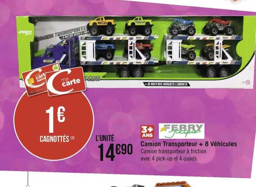 camion transporteur + 8 véhicules ferry jacques