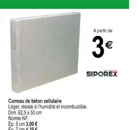 carreau de béton cellulaire siporex