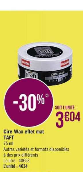 cire wax effet mat taft