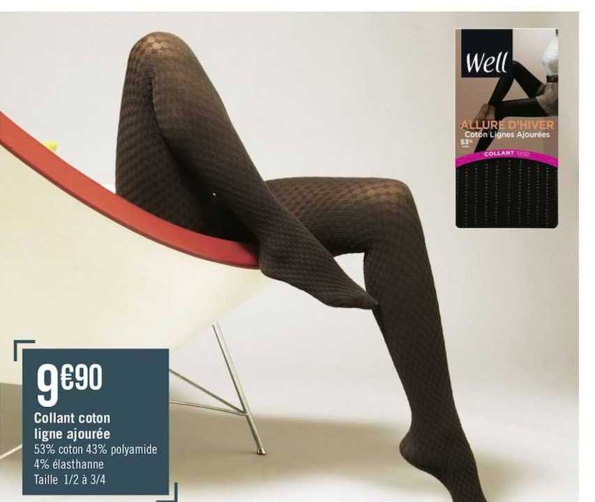 collant coton ligne ajourée