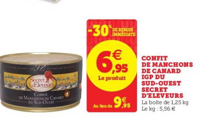 confit de manchons de canard igp du sud ouest secret d'éleveurs -30% de remise immédiate