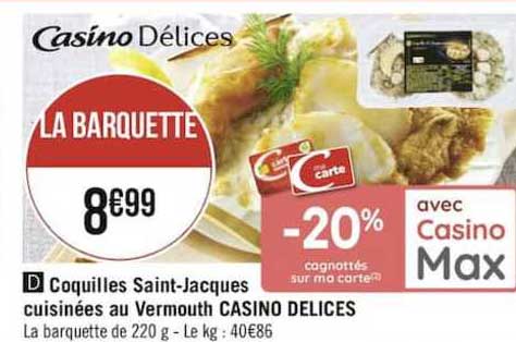 coquilles saint jacques cuisinées au vermouth casino délices