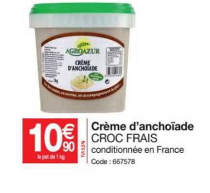 crème d'anchoïade croc frais