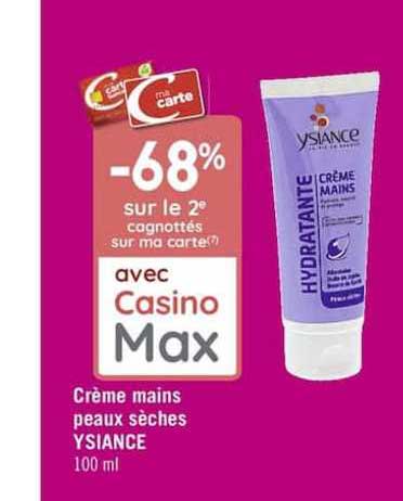 crème mains peaux sèches ysiance