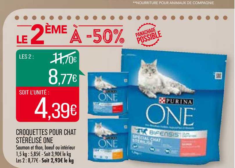 Croquettes Pour Chat Stérilisé Purina One Le 2ème à -50%