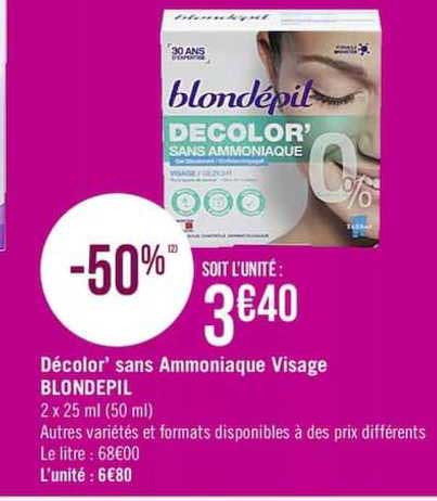 Décolor Sans Ammoniaque Visage Blondepil