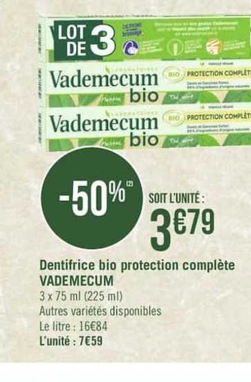 Dentifrice Bio Protection Complète Vademecum
