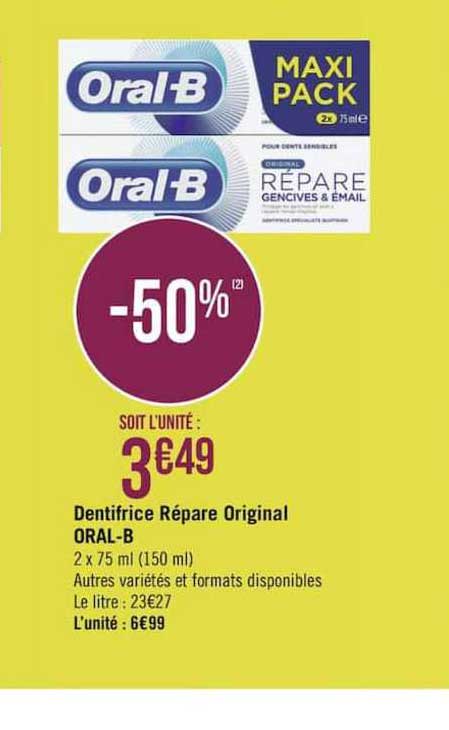 dentifrice répare original oral b