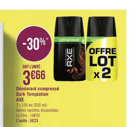 déodorant compressé dark temptation axe