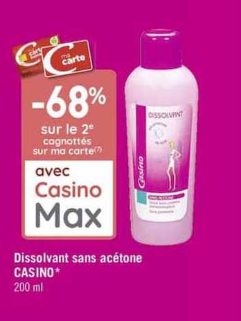dissolvant sans acétone casino