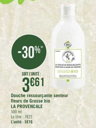 douche ressourçante senteur fleurs de grasse bio la provencale