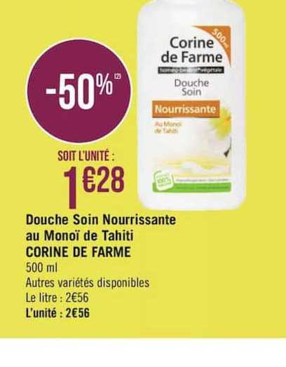 douche soin nourrissante au monoï de tahiti corine de farme