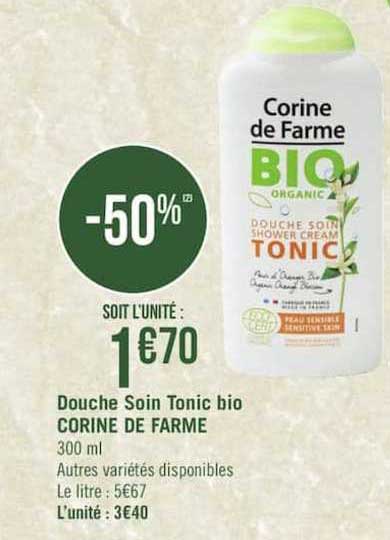 douche soin tonic bio corine de farme