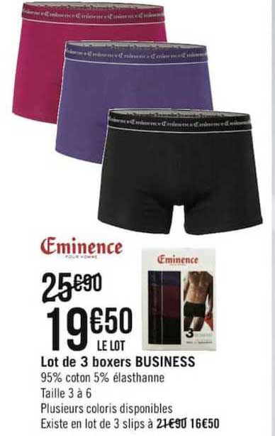 éminence lot de 3 boxers business