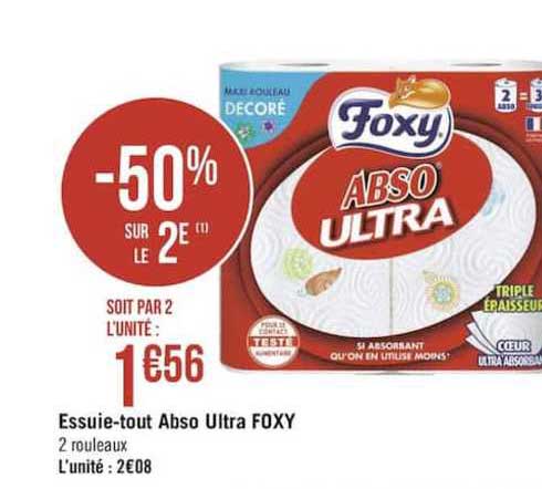 Essuie Tout Abso Ultra Foxy -50% Sur Le 2è