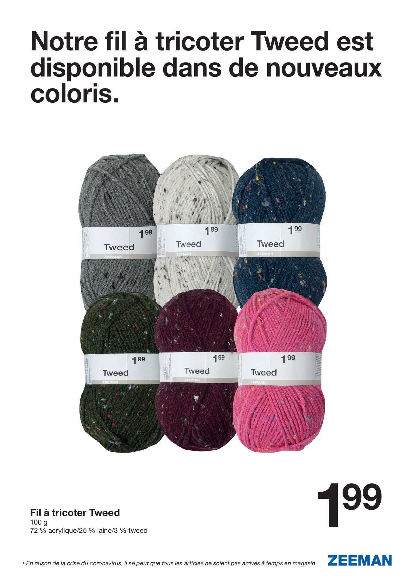 fil à tricoter tweed